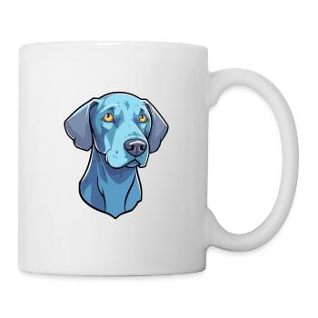 Bleu dentelle chien race dessin animé Kawaii Illustration - Mug blanc - blanc - Droite