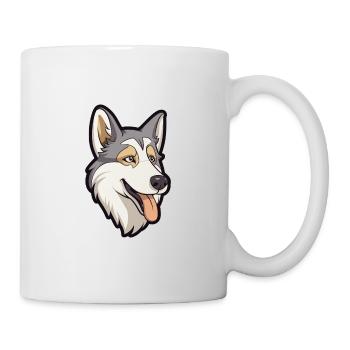 Tschechoslowakischer Wolfshund Hunderasse Cartoon Kawaii Illu - Tasse - Weiß - Rechts
