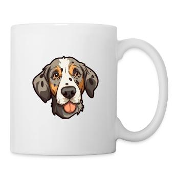 Catahoula Leopard Hund Rasse Cartoon Kawaii Illustration - Tasse - Weiß - Rechts