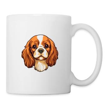Cavalier Dog Breed Cartoon Kawaii Illustration - Mug - white - Right