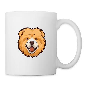 Chow Chow Hunderasse Cartoon Kawaii Illustration - Tasse - Weiß - Rechts