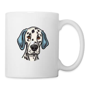 Dalmatinische Hunderasse Cartoon Kawaii Illustration - Tasse - Weiß - Rechts