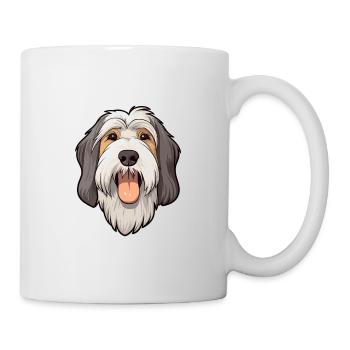 Bearded Collie chien race dessin animé kawaii illustrati - Mug blanc - blanc - Droite