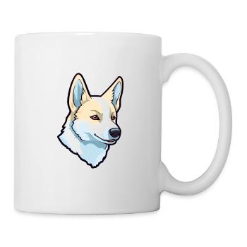 Canaan chien race dessin animé Kawaii Illustration - Mug blanc - blanc - Droite