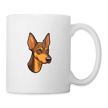 Österreichischer Pinscher Hunderasse Cartoon Kawaii Illustr - Tasse - Weiß - Rechts