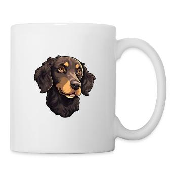 Curly Coated Retriever Race De Chien Cartoon Kawaii Il - Mug blanc - blanc - Droite