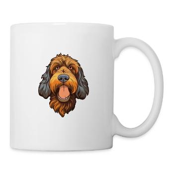 Barbet Dog Breed Cartoon Kawaii Illustration - Mug - white - Right
