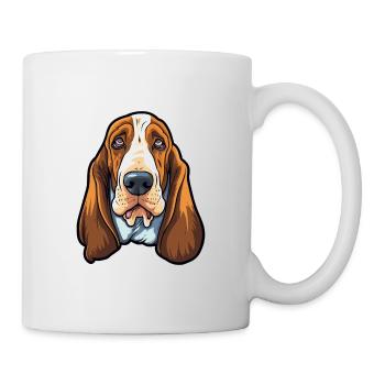 Basset Artesien Normand Dog Breed Cartoon Kawaii I - Mug - white - Right