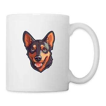 Australian Kelpie Dog Breed Cartoon Kawaii Illustr - Mug - white - Right