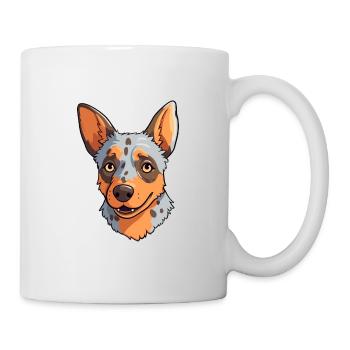 Race de chien de bouvier australien Cartoon Kawaii Illustr - Mug blanc - blanc - Droite