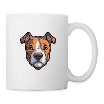 American Pitbull Terrier Dog Breed Cartoon Kawaii - Mug - white - Right