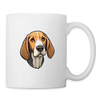 American Foxhound Hunderasse Cartoon Kawaii Illustration - Tasse - Weiß - Rechts