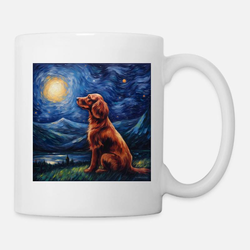 Setter rouge irlandais nuit étoilée - Mug blanc - blanc