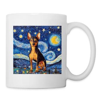 Zwergpinscher Sternennacht - Tasse - Weiß - Rechts