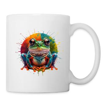T-Shirt "Amphibienblick in Aquarell" - Tasse - Weiß - Rechts