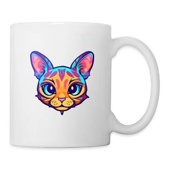 Havanna Braune Katze Rasse Aquarell Karikatur Kawaii - Tasse - Weiß - Rechts