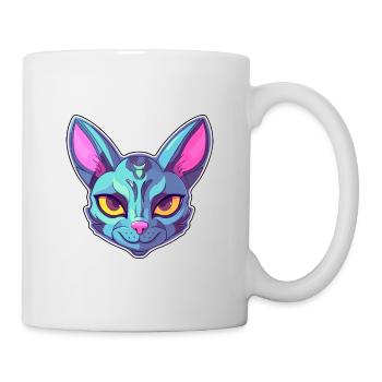 Korat Katze Rasse Aquarell Karikatur Kawaii Haustier - Tasse - Weiß - Rechts