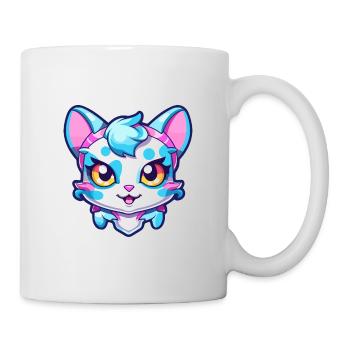 Hantilly Tiffany Katze Aquarell Cartoon Kawaii - Tasse - Weiß - Rechts