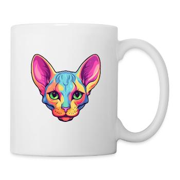 Peterbald Cat Breed aquarelle Cartoon Kawaii Pet - Mug blanc - blanc - Droite