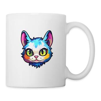 Schneeschuh Katze Rasse Aquarell Karikatur Kawaii Haustier - Tasse - Weiß - Rechts