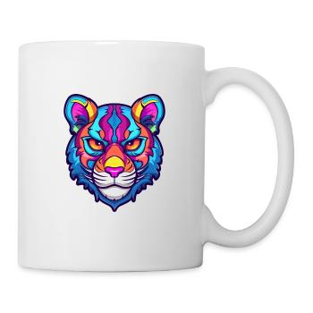 Tiger Katze Rasse Aquarell Karikatur Kawaii Haustier - Tasse - Weiß - Rechts