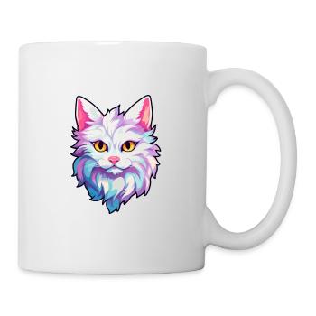 Turkish Angora Cat Breed Watercolor Cartoon Kawaii - Mug - white - Right