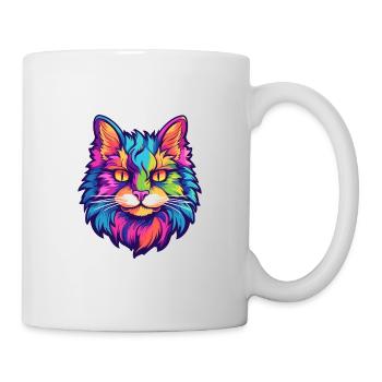 Norwegische Waldkatze Aquarell Cartoon Kawaii - Tasse - Weiß - Rechts