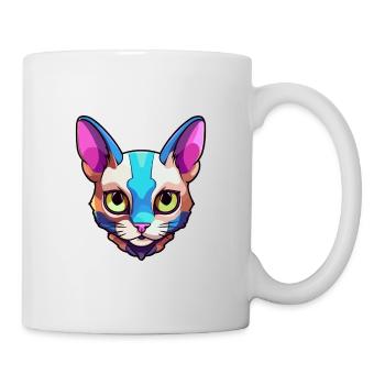 Chat Siamois Race Aquarelle Dessin Animé Kawaii Pet - Mug blanc - blanc - Droite