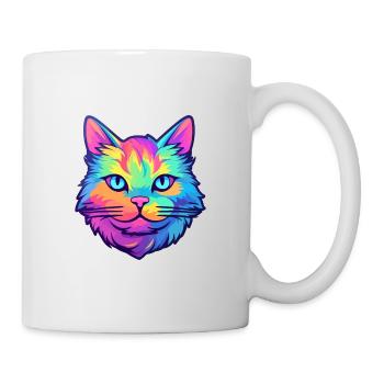 Schottische gerade Katze Aquarell Karikatur Kawaii - Tasse - Weiß - Rechts