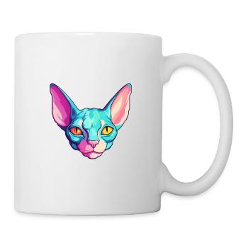 Sphynx Cat Breed Watercolor Cartoon Kawaii Pet - Mug - white - Right