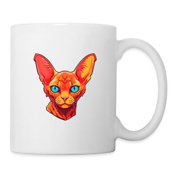 Rouge Devon Rex Cat Breed aquarelle Cartoon Kawaii - Mug blanc - blanc - Droite