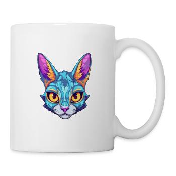 Javanische Katze Rasse Aquarell Karikatur Kawaii Haustier - Tasse - Weiß - Rechts