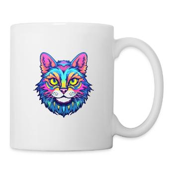 Highlander Katze Rasse Aquarell Karikatur Kawaii Haustier - Tasse - Weiß - Rechts