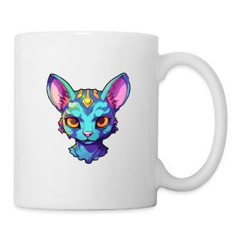 Hauskatze Rasse Aquarell Karikatur Kawaii Haustier - Tasse - Weiß - Rechts