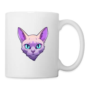 Europäische burmesische Katze Aquarell Karikatur Kawaii - Tasse - Weiß - Rechts