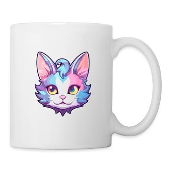 Devon Rex Cat Breed aquarelle dessin animé Kawaii animal de compagnie - Mug blanc - blanc - Droite