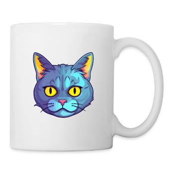 Californie chat pailleté aquarelle dessin animé Kawaii - Mug blanc - blanc - Droite
