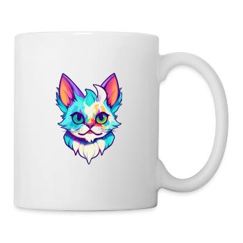 Australische gefleckte Nebelkatze Bunte Karikatur Kawai - Tasse - Weiß - Rechts