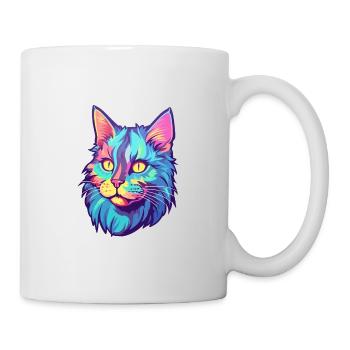 American Bobtail Cat Watercolor Cartoon Kawaii - Mug - white - Right