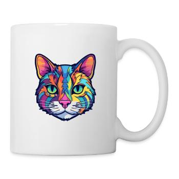 American Wirehair Cat Watercolor Cartoon Kawaii - Mug - white - Right