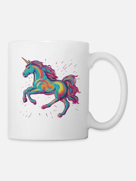 Licorne rétro 1 - Mug blanc - blanc