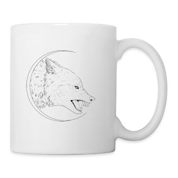 Wolf im Mond - Tasse - Weiß - Rechts