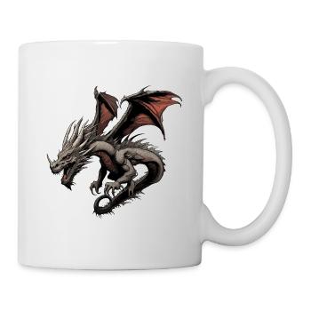 Drache / Tier / Feuer / Fabelwesen / Märchen - Tasse - Weiß - Rechts