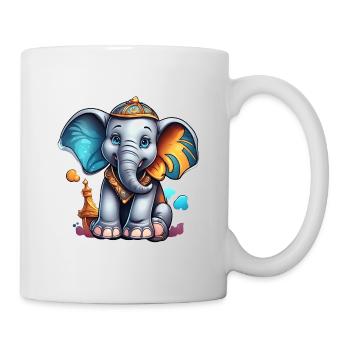 Éléphant / Animal / Safari / Zoo / Afrique / Arabe - Mug blanc - blanc - Droite