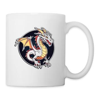 Drache / Tier / Feuer / Fabelwesen / Märchen - Tasse - Weiß - Rechts