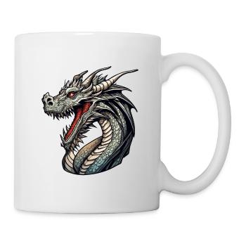 Drache / Tier / Feuer / Fabelwesen / Märchen - Tasse - Weiß - Rechts