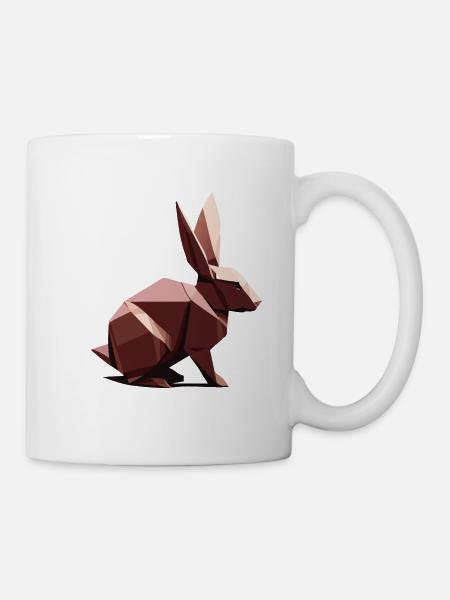 Lapin en origami - Mug blanc - blanc