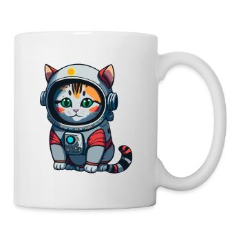 Cyberpunk Astrokatze - Tasse - Weiß - Rechts