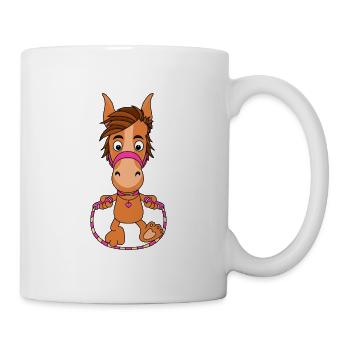 SPRINGPFERD - PFERD - PONY - SEILSPRINGEN - SPORT - Tasse - Weiß - Rechts
