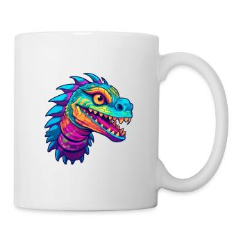 Basilisk Buntes Aquarell Cartoon Kawaii Tier - Tasse - Weiß - Rechts